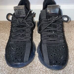 Steve Madden Black Crystal Embellished Sneakers